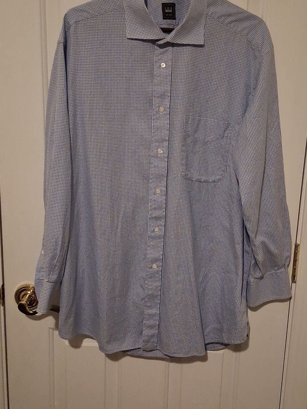 Ike Behar Light Blue Micro-Check Dress Shirt